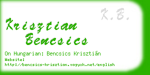 krisztian bencsics business card