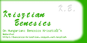 krisztian bencsics business card